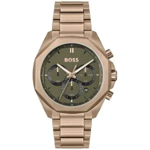Hugo Boss Men’s Quartz Rose Gold Stainless Steel Green Dial 43mm Watch 1514019 UAE DUBAI AJMAN SHARJAH ABU DHABI RAS AL KHAIMA UMM UL QUWAIN ALAIN FUJAIRAH