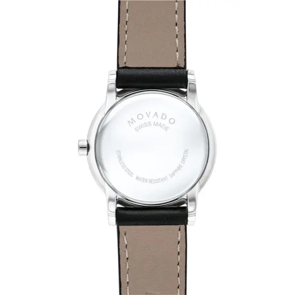 Movado Women’s Swiss Made Quartz Black Leather Strap Black Dial 28mm Watch 0607274 UAE DUBAI AJMAN SHARJAH ABU DHABI RAS AL KHAIMA UMM UL QUWAIN ALAIN FUJAIRAH