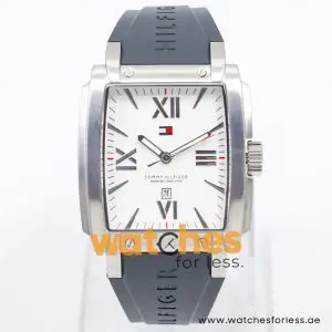Tommy Hilfiger Men’s Quartz Grey Silicone Strap White Dial 39mm Watch 1790696 UAE DUBAI AJMAN SHARJAH ABU DHABI RAS AL KHAIMA UMM UL QUWAIN ALAIN FUJAIRAH