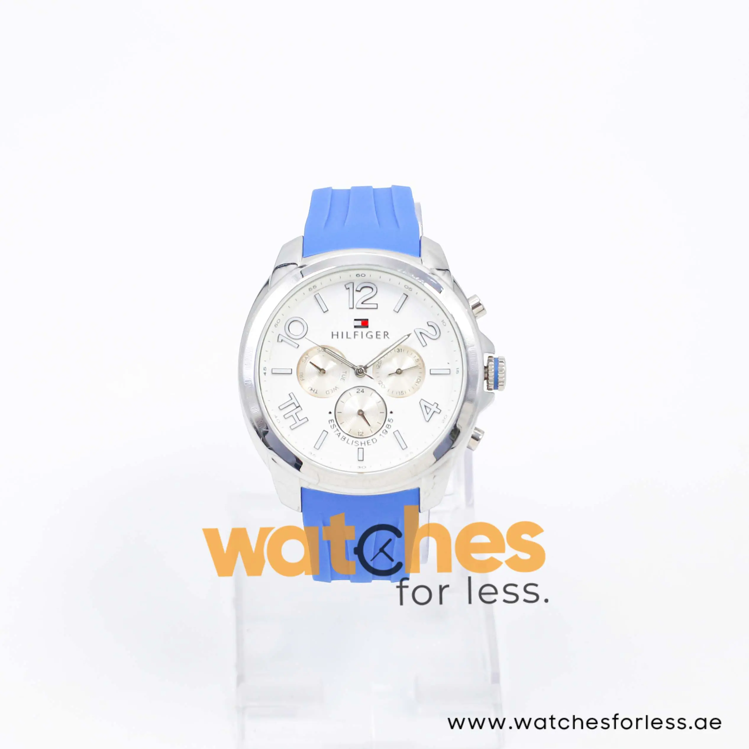 Tommy Hilfiger Women’s Quartz Blue Silicone Strap White Dial 42mm Watch 1781390 UAE DUBAI AJMAN SHARJAH ABU DHABI RAS AL KHAIMA UMM UL QUWAIN ALAIN FUJAIRAH
