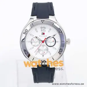 Tommy Hilfiger Women’s Quartz Black Silicone Strap White Dial 40mm Watch 1781332 UAE DUBAI AJMAN SHARJAH ABU DHABI RAS AL KHAIMA UMM UL QUWAIN ALAIN FUJAIRAH