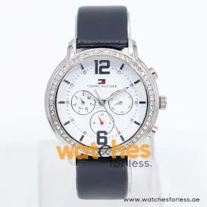 Tommy Hilfiger Women’s Quartz Black Leather Strap White Dial 40mm Watch 1780881 UAE DUBAI AJMAN SHARJAH ABU DHABI RAS AL KHAIMA UMM UL QUWAIN ALAIN FUJAIRAH