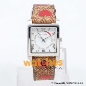 Tommy Hilfiger Women’s Quartz Brown & Maroon Leather Strap White Dial 26mm Watch 17103693 UAE DUBAI AJMAN SHARJAH ABU DHABI RAS AL KHAIMA UMM UL QUWAIN ALAIN FUJAIRAH