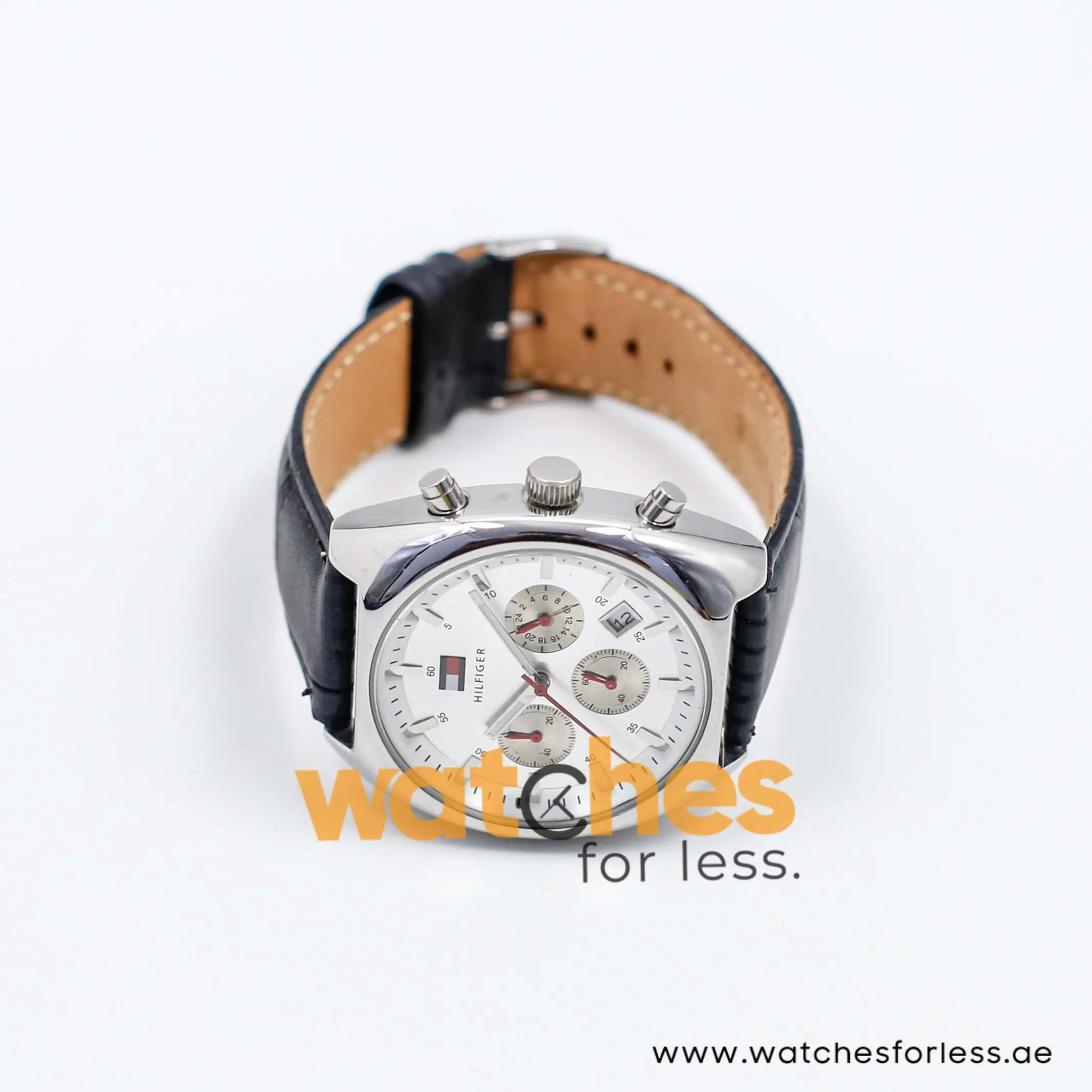Tommy Hilfiger Men’s Quartz Black Leather Strap Silver Dial 43mm Watch 1790301 UAE DUBAI AJMAN SHARJAH ABU DHABI RAS AL KHAIMA UMM UL QUWAIN ALAIN FUJAIRAH