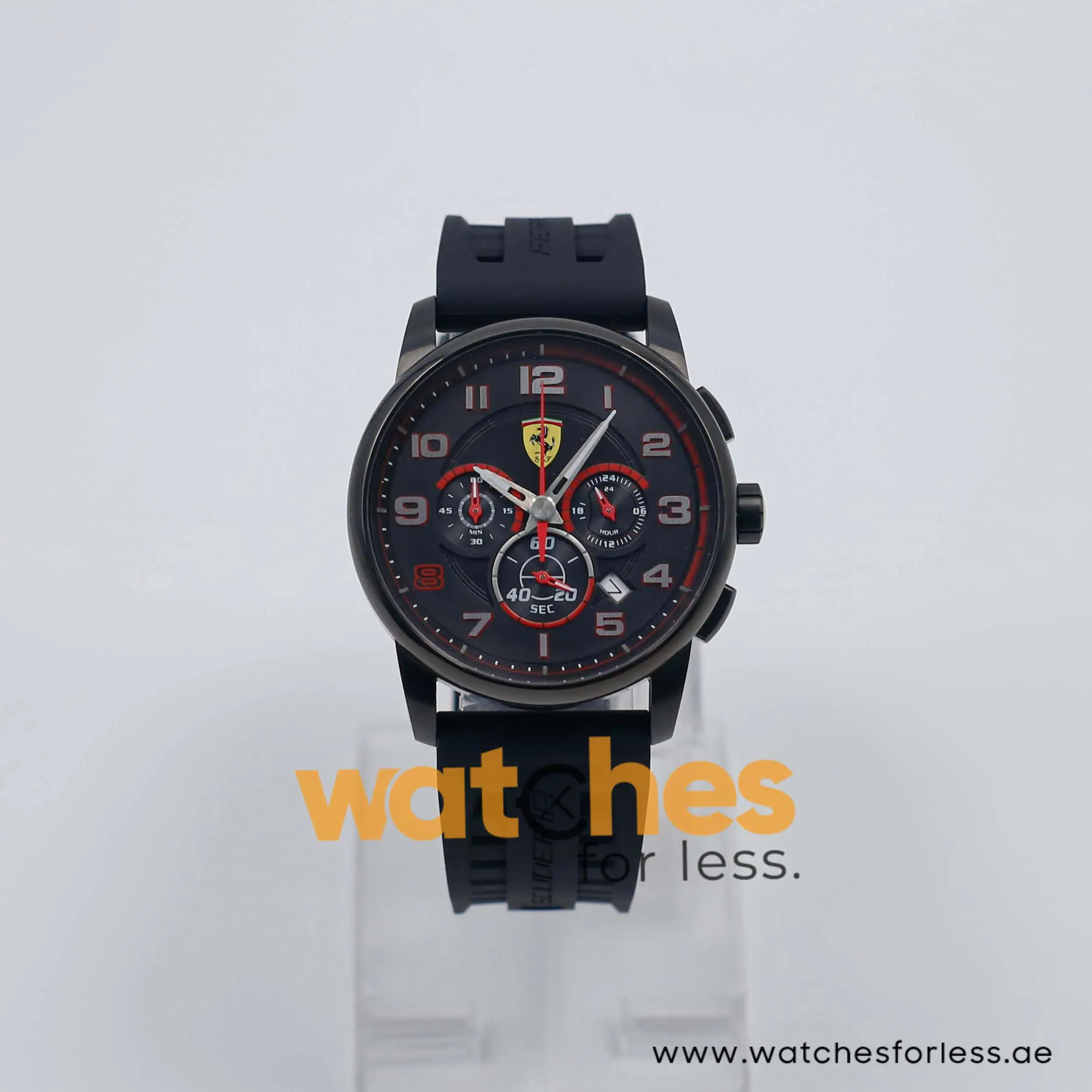 Ferrari Men’s Quartz Black Silicone Strap Black Dial 44mm Watch 830063 UAE DUBAI AJMAN SHARJAH ABU DHABI RAS AL KHAIMA UMM UL QUWAIN ALAIN FUJAIRAH