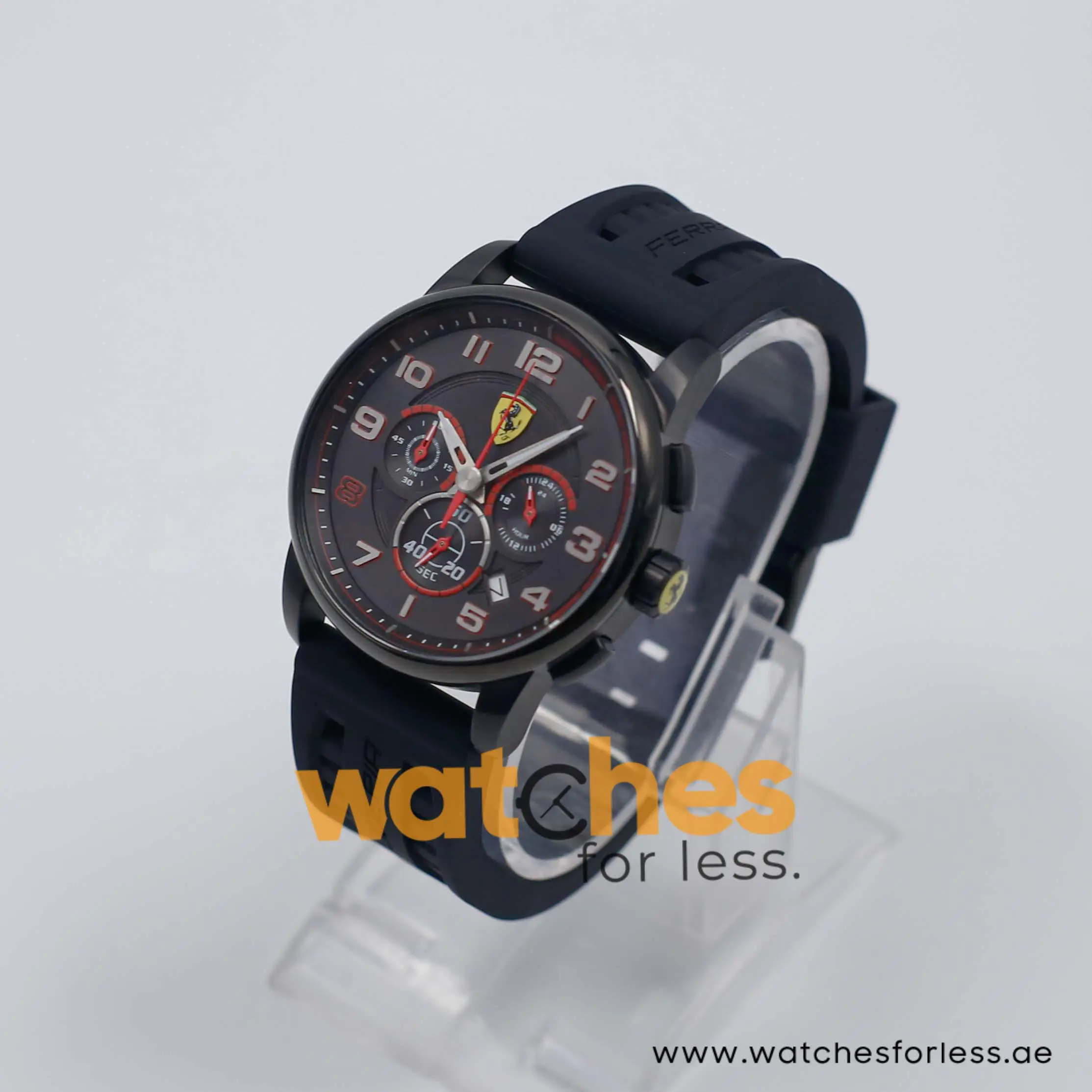 Ferrari Men’s Quartz Black Silicone Strap Black Dial 44mm Watch 830063