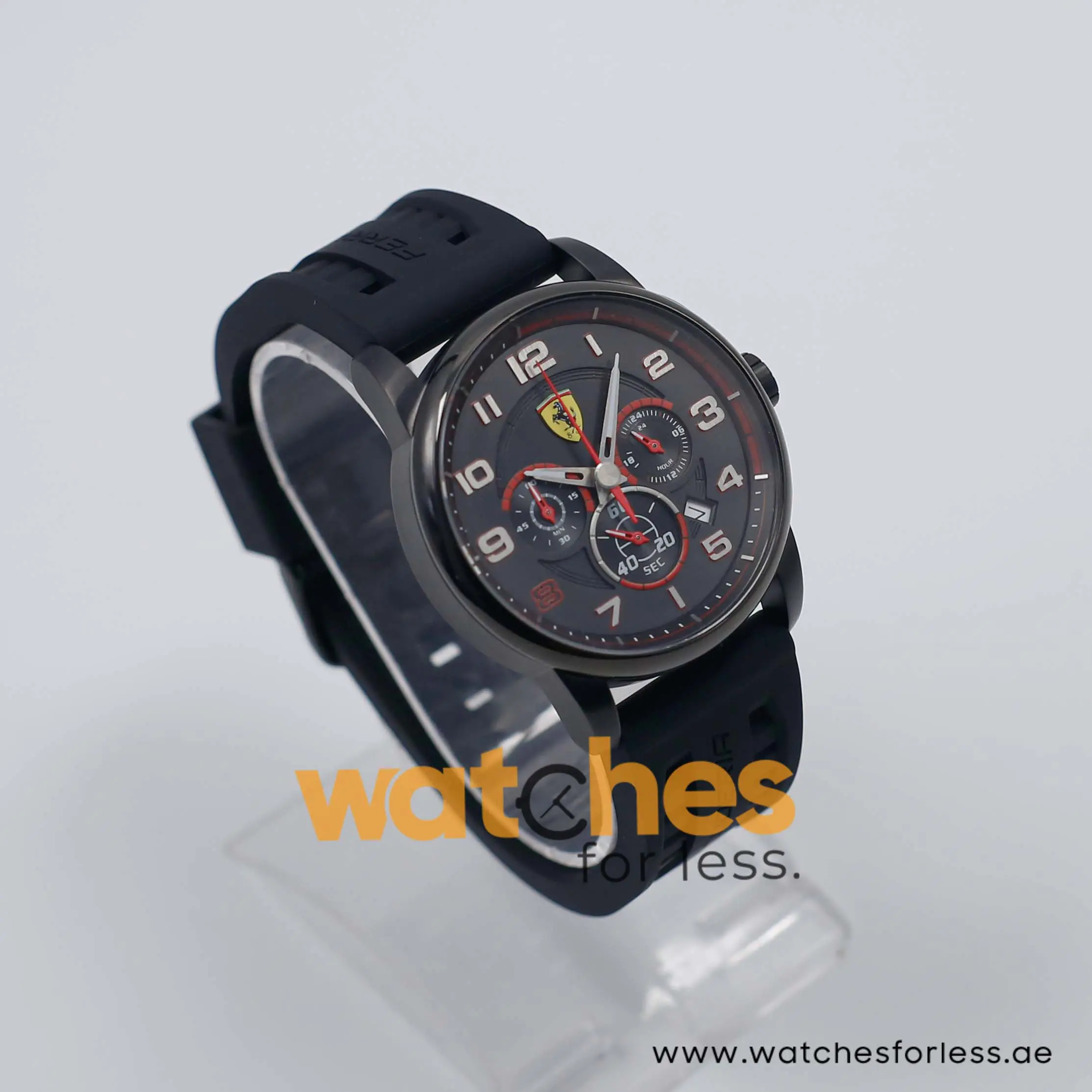 Ferrari Men’s Quartz Black Silicone Strap Black Dial 44mm Watch 830063