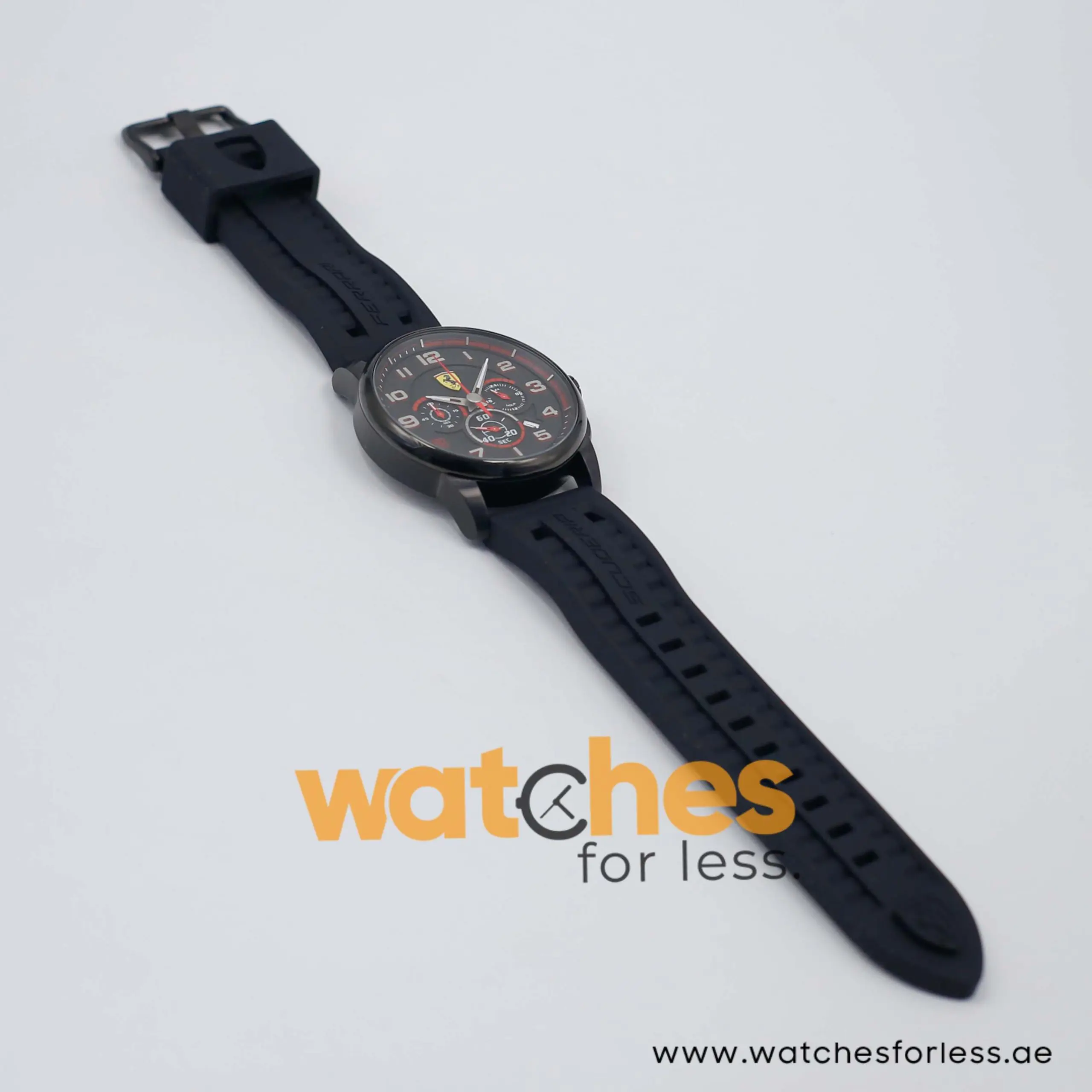 Ferrari Men’s Quartz Black Silicone Strap Black Dial 44mm Watch 830063