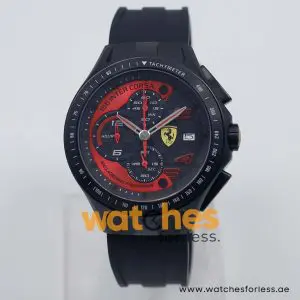 Ferrari Men’s Quartz Black Silicone Strap Black Dial 45mm Watch 0830077 UAE DUBAI AJMAN SHARJAH ABU DHABI RAS AL KHAIMA UMM UL QUWAIN ALAIN FUJAIRAH