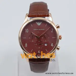 Emporio Armani Men’s Quartz Dark Brown Leather Strap Brown Dial 43mm Watch AR1890/1 UAE DUBAI AJMAN SHARJAH ABU DHABI RAS AL KHAIMA UMM UL QUWAIN ALAIN FUJAIRAH