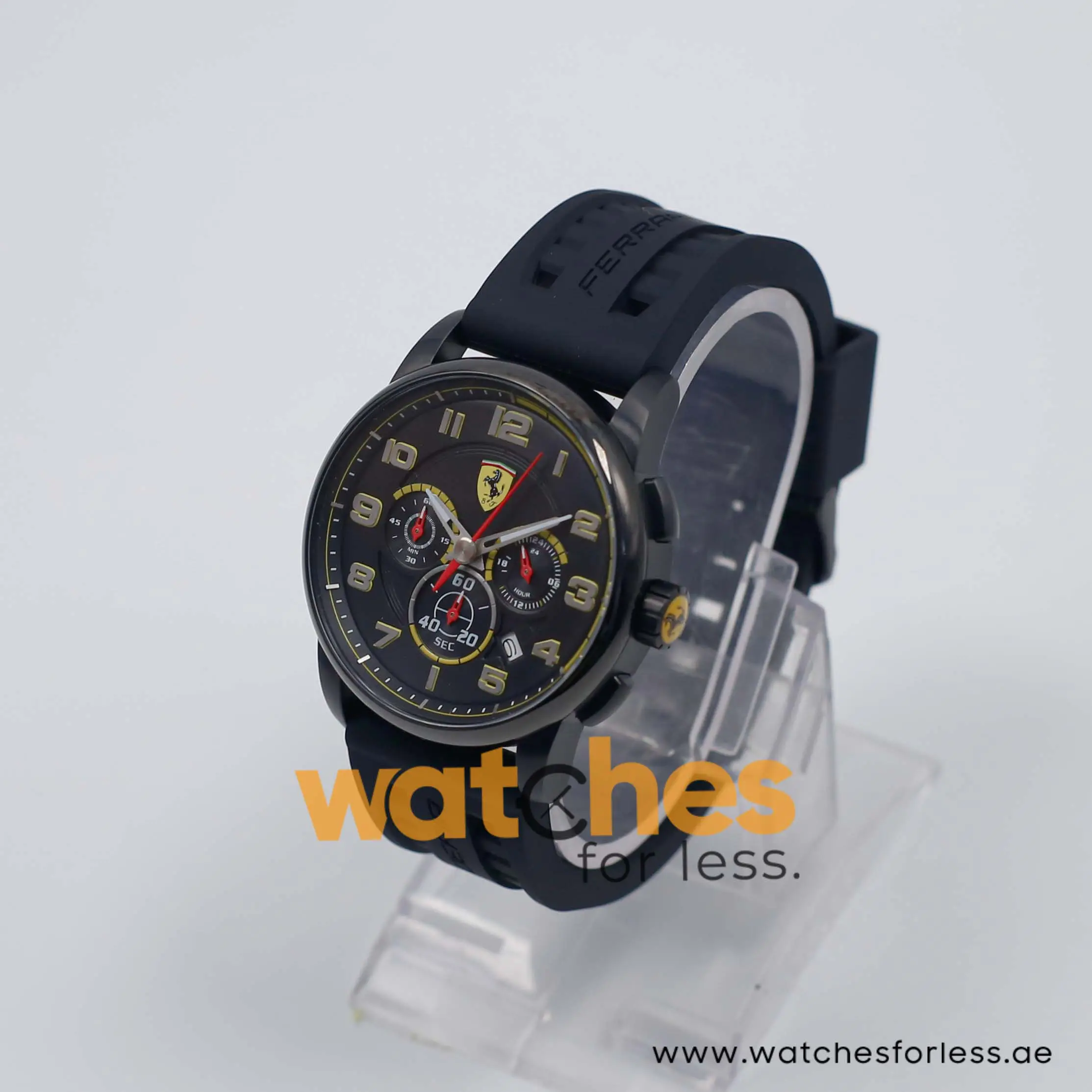 Ferrari Men’s Quartz Black Silicone Strap Black Dial 44mm Watch 830061