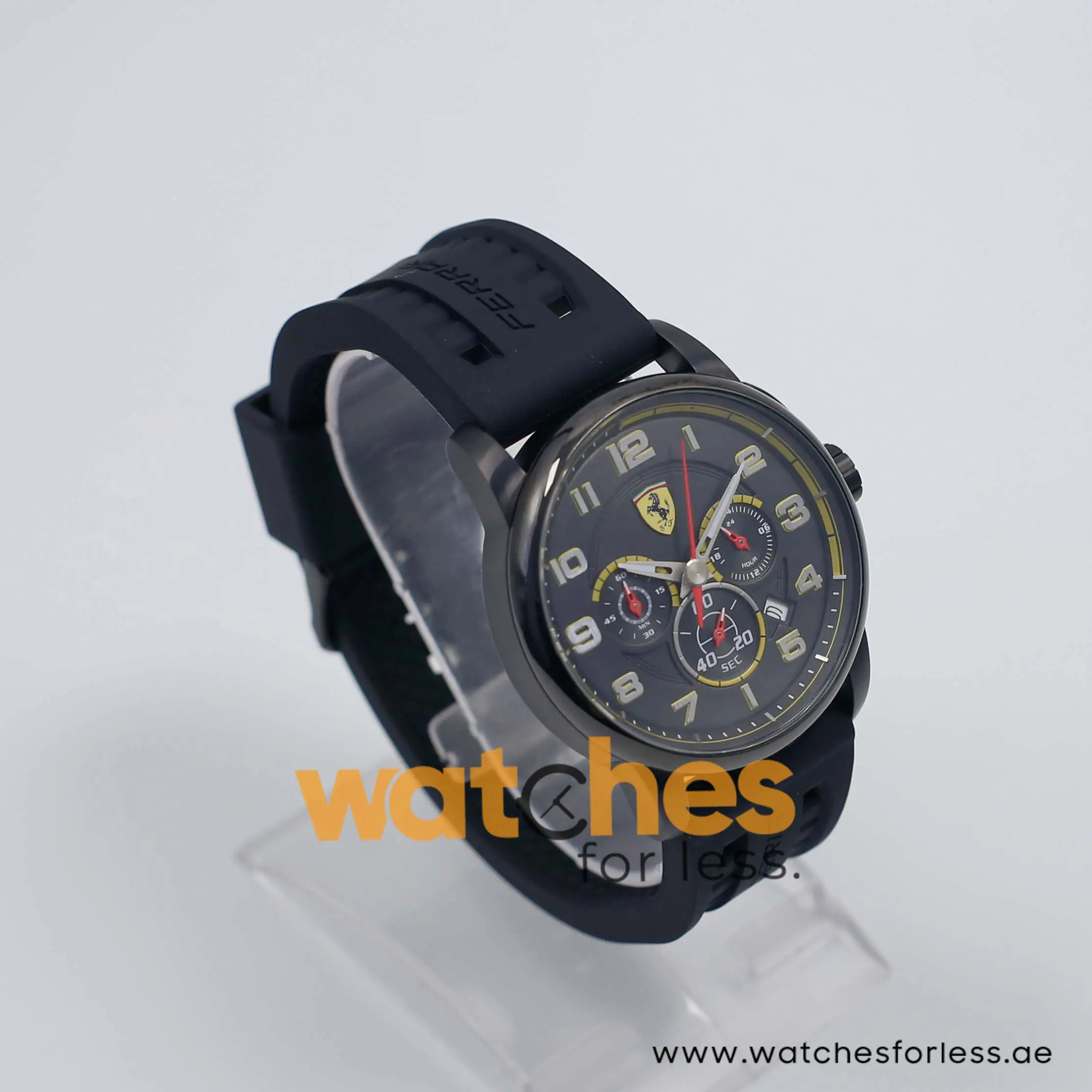 Ferrari Men’s Quartz Black Silicone Strap Black Dial 44mm Watch 830061