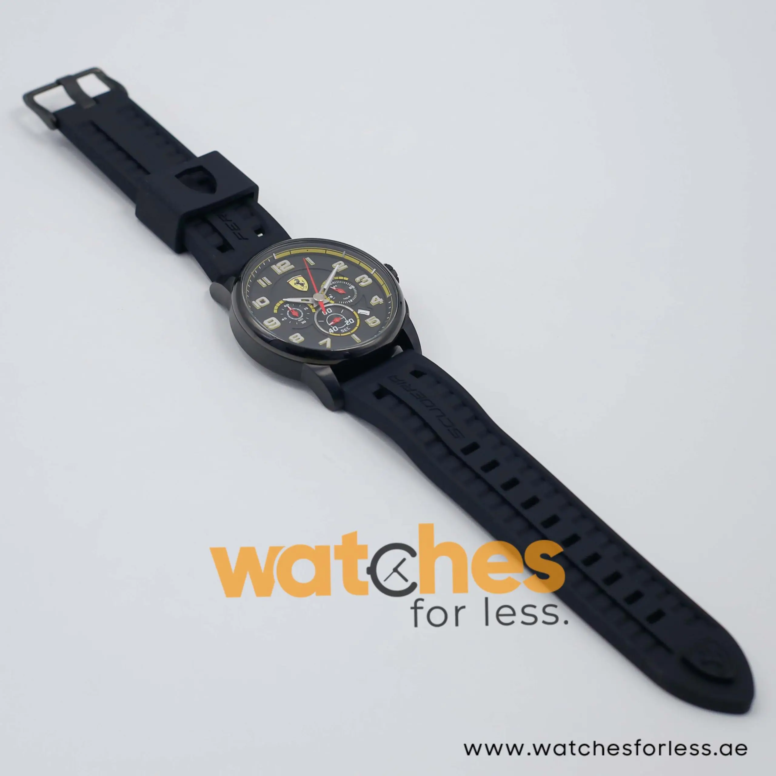 Ferrari Men’s Quartz Black Silicone Strap Black Dial 44mm Watch 830061