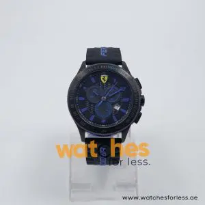 Ferrari Men’s Quartz Black Silicone Strap Black Dial 49mm Watch 0830256