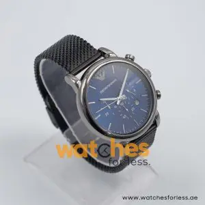 Emporio Armani Men’s Quartz Black Stainless Steel Blue Dial 46mm Watch AR1979/1