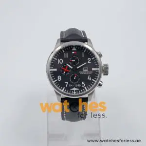 Tommy Hilfiger Men’s Quartz Black Leather Strap Black Dial 46mm Watch 1790683/1 UAE DUBAI AJMAN SHARJAH ABU DHABI RAS AL KHAIMA UMM UL QUWAIN ALAIN FUJAIRAH