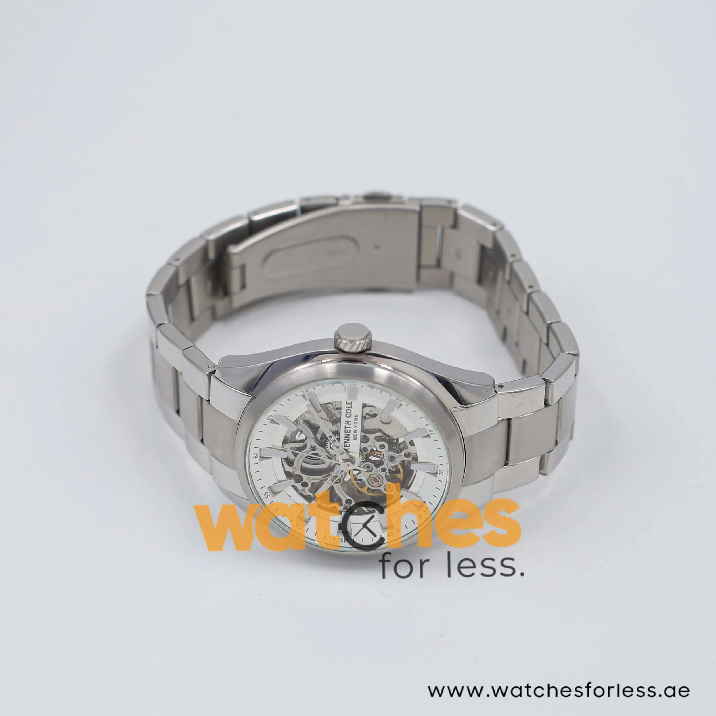 Kenneth Cole Men’s Automatic Silver Stainless White Skeleton Dial 42mm Watch 10030833 UAE DUBAI AJMAN SHARJAH ABU DHABI RAS AL KHAIMA UMM UL QUWAIN ALAIN FUJAIRAH