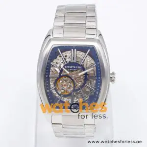 Kenneth Cole Men’s Automatic Silver Stainless Steel Blue Skeleton Dial 41mm Watch KC10030812 UAE DUBAI AJMAN SHARJAH ABU DHABI RAS AL KHAIMA UMM UL QUWAIN ALAIN FUJAIRAH