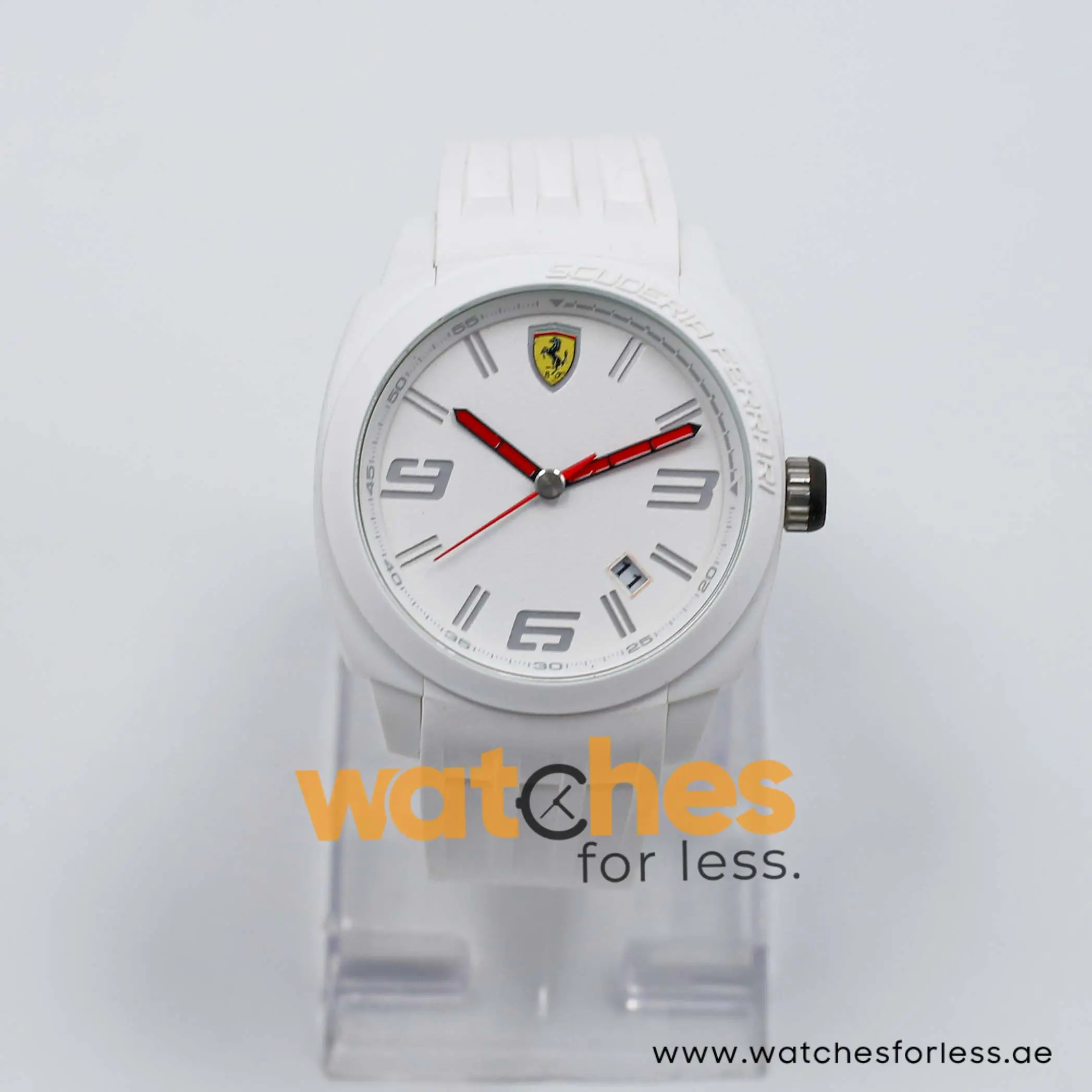 Ferrari Men’s Quartz White Silicone Strap White Dial 46mm Watch 830113/1