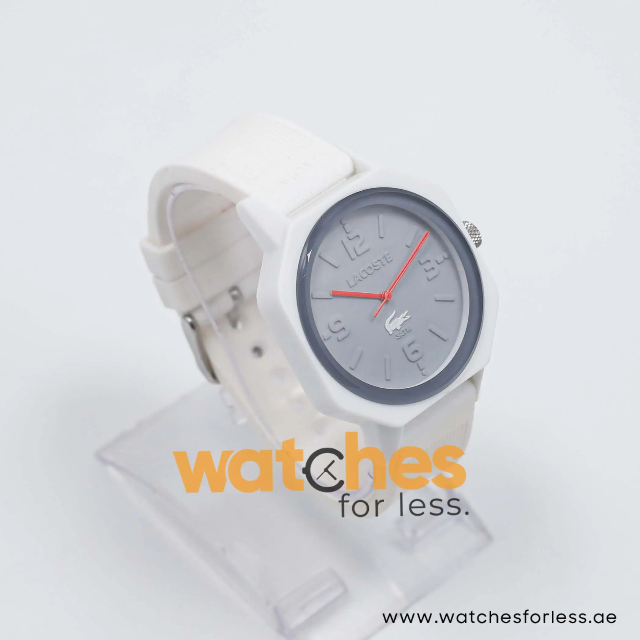 Lacoste Unisex Quartz White Silicone Strap Grey Dial 42mm Watch 2010689 - Image 4
