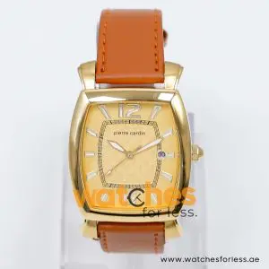 Pierre Cardin Men’s Quartz Brown Leather Strap Gold Dial 36mm Watch PC10028/G3