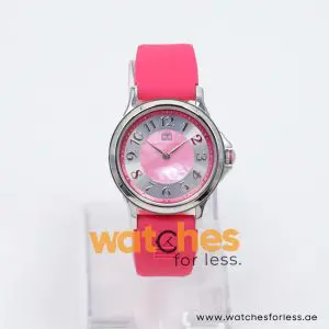 Tommy Hilfiger Women’s Quartz Pink Silicone Strap Silver & Mother Of Pearl Dial 36mm Watch 1780964