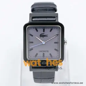 Lacoste Men’s Quartz Black Leather Strap Grey Dial 35mm Watch 2020022