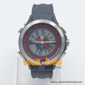 Ferrari Men’s Digital & Quartz Grey Silicone Strap Grey Dial 46mm Watch 830073