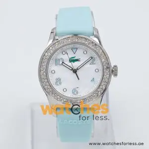 Lacoste Women’s Quartz Sea Green Silicone Strap Mother Of Pearl Dial 38mm Watch 2000664