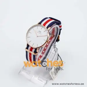 Daniel Wellington Women’s Quartz Multi Nylon Strap White Dial 36mm Watch 0502DW/1