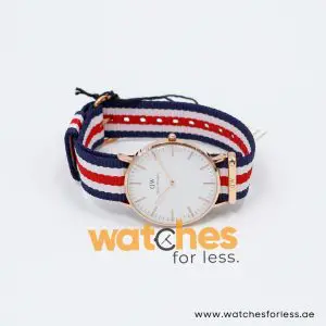 Daniel Wellington Women’s Quartz Multi Nylon Strap White Dial 36mm Watch 0502DW/1