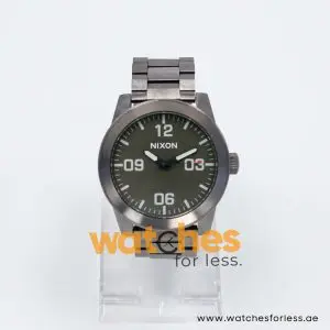 Nixon Men’s Quartz Gunmetal Stainless Steel Olive Green Dial 48mm Watch A3462947