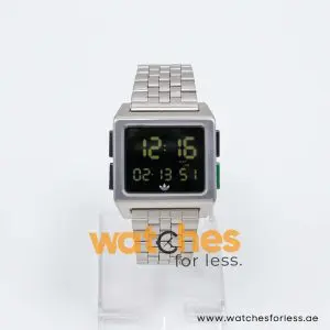 Adidas Men’s Digital Silver Stainless Steel Black Dial 38mm Watch Z012924/1
