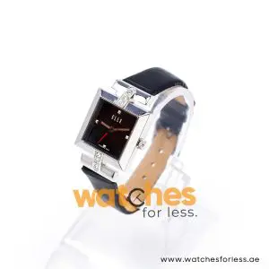 Elle Women’s Quartz Black Leather Strap Black Dial 25mm Watch EL20028S01C