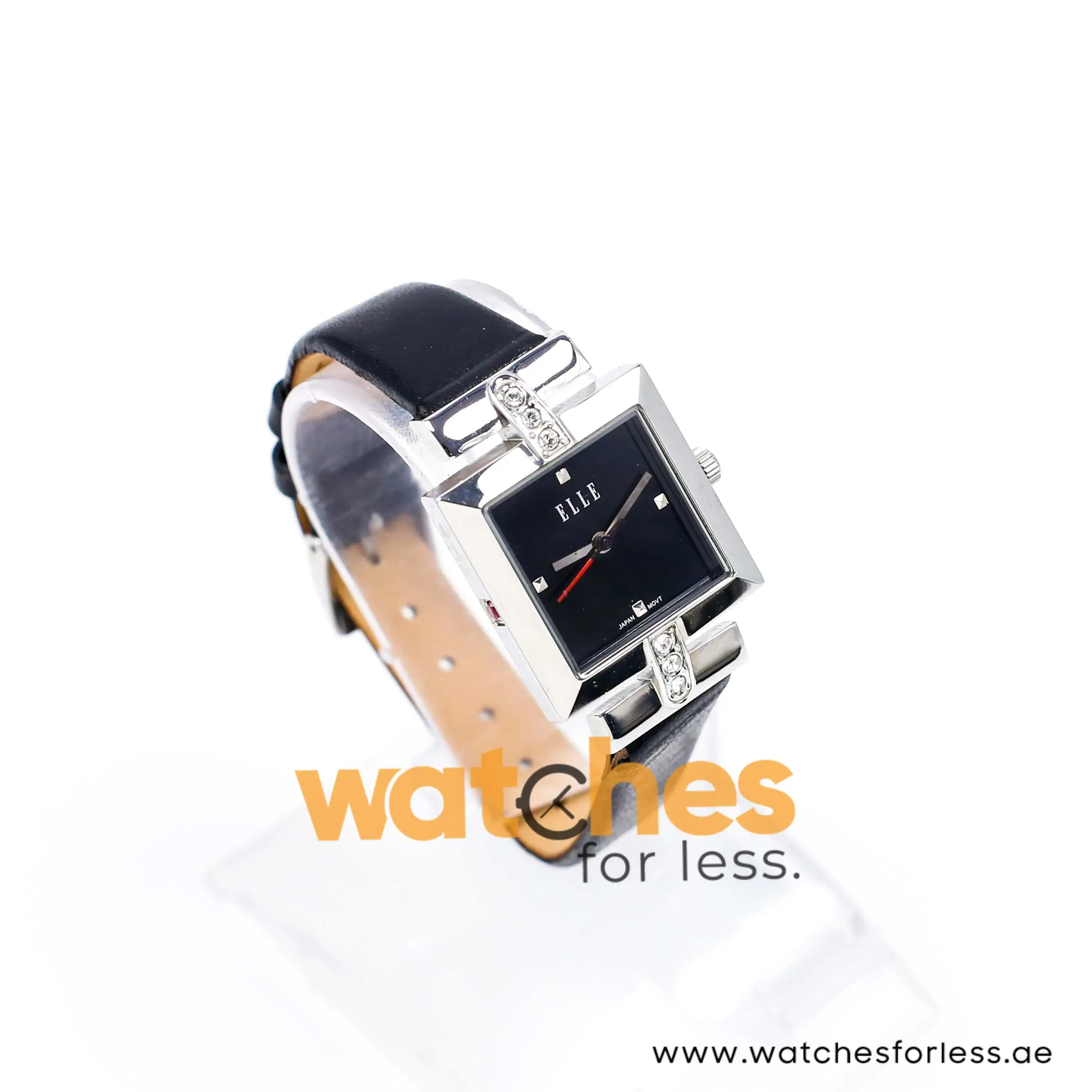Elle Women’s Quartz Black Leather Strap Black Dial 25mm Watch EL20028S01C