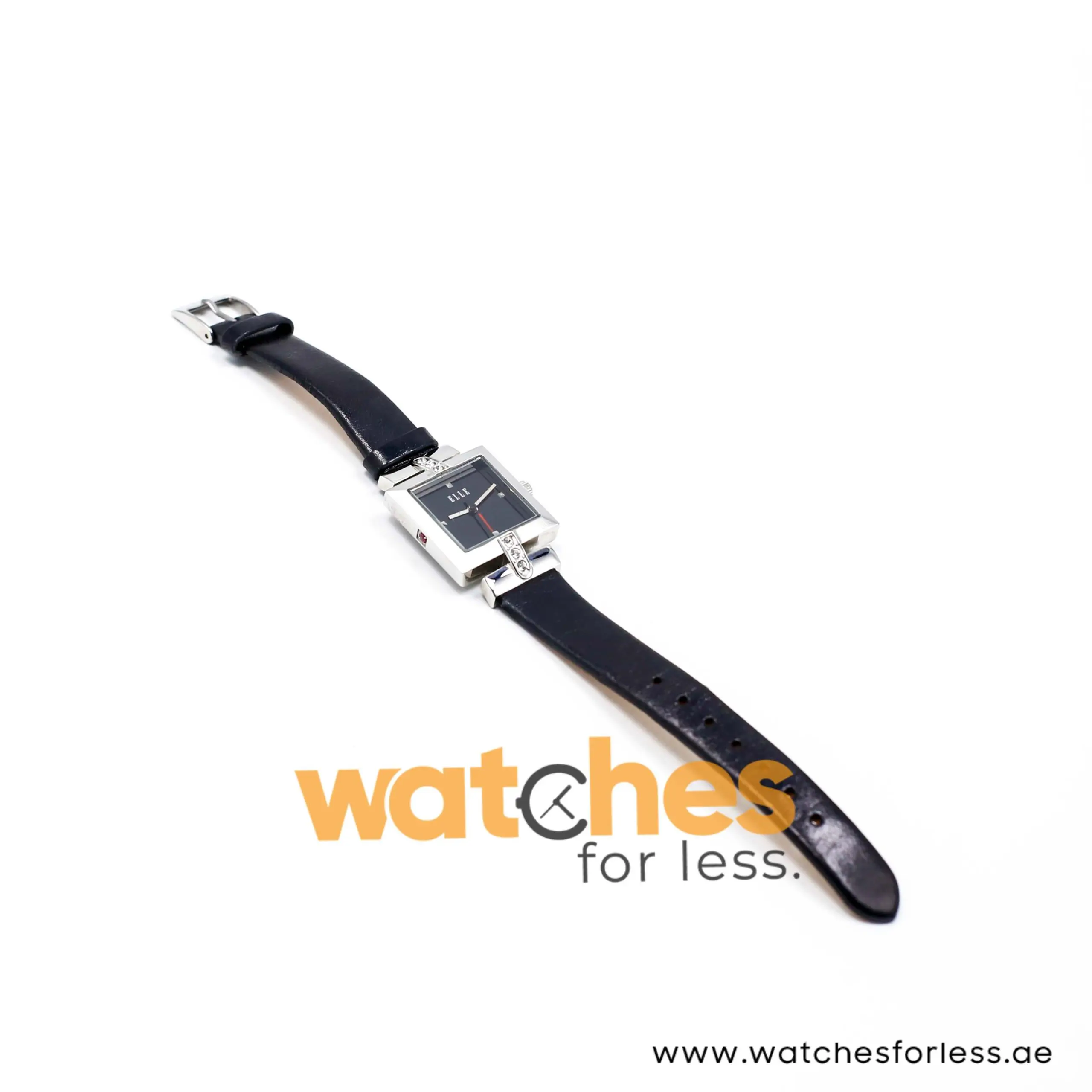 Elle Women’s Quartz Black Leather Strap Black Dial 25mm Watch EL20028S01C