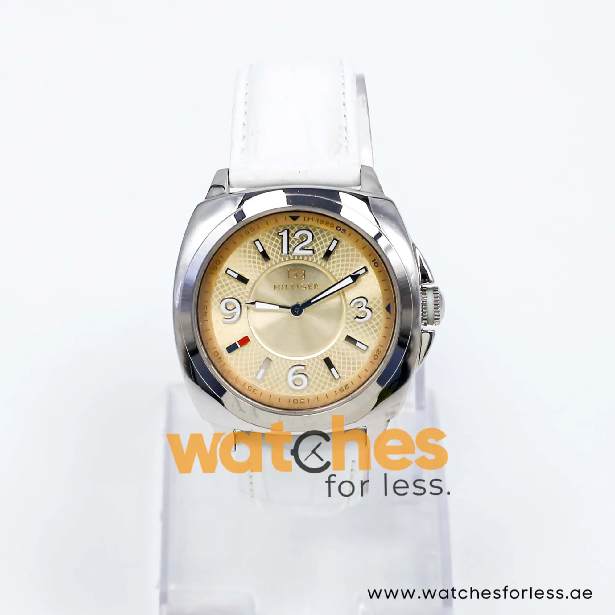 Tommy Hilfiger Women’s Quartz White Leather Strap Champagne Dial 38mm Watch 1781335/2