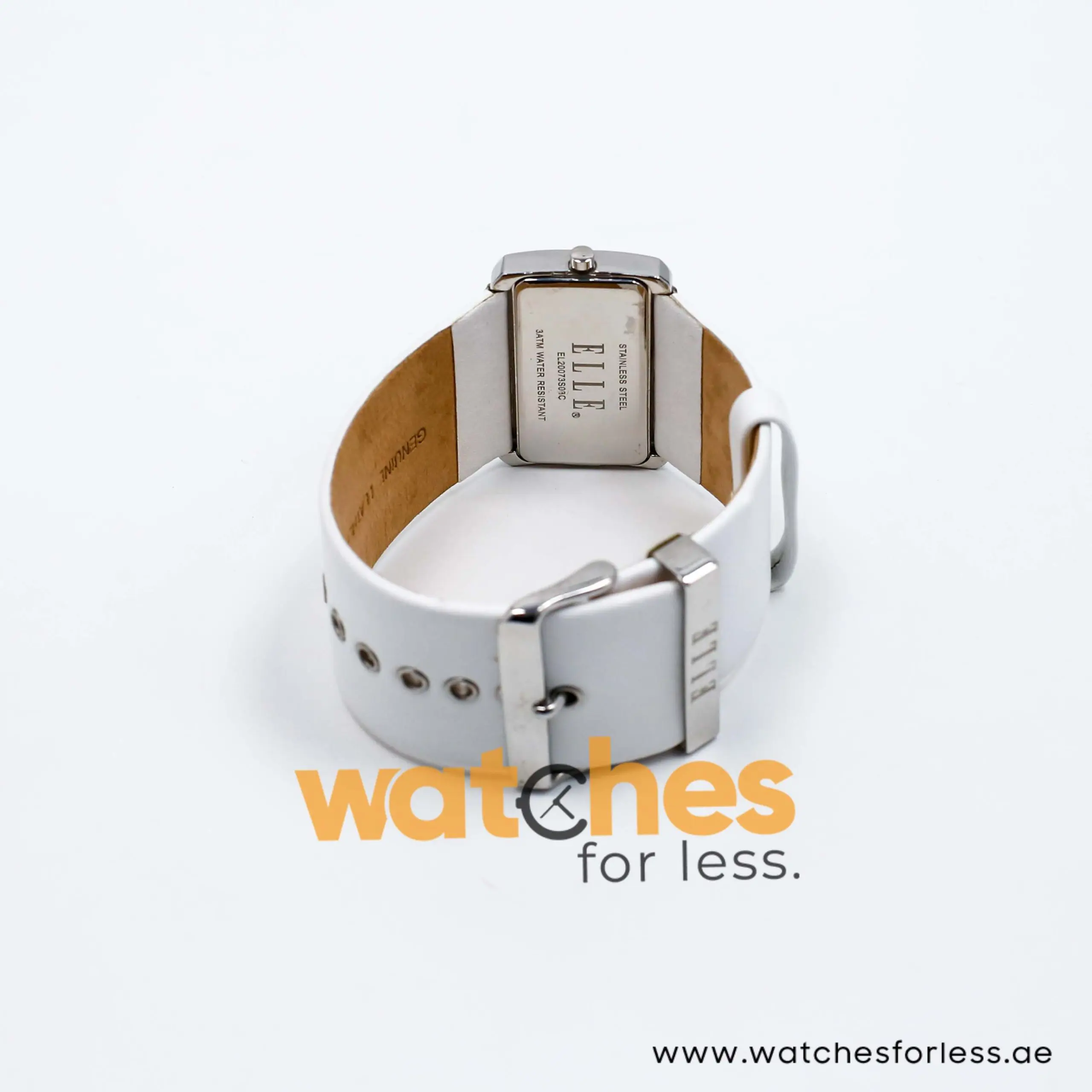 Elle Women’s Quartz White Leather Strap White Dial 39mm Watch EL20073S03C/1