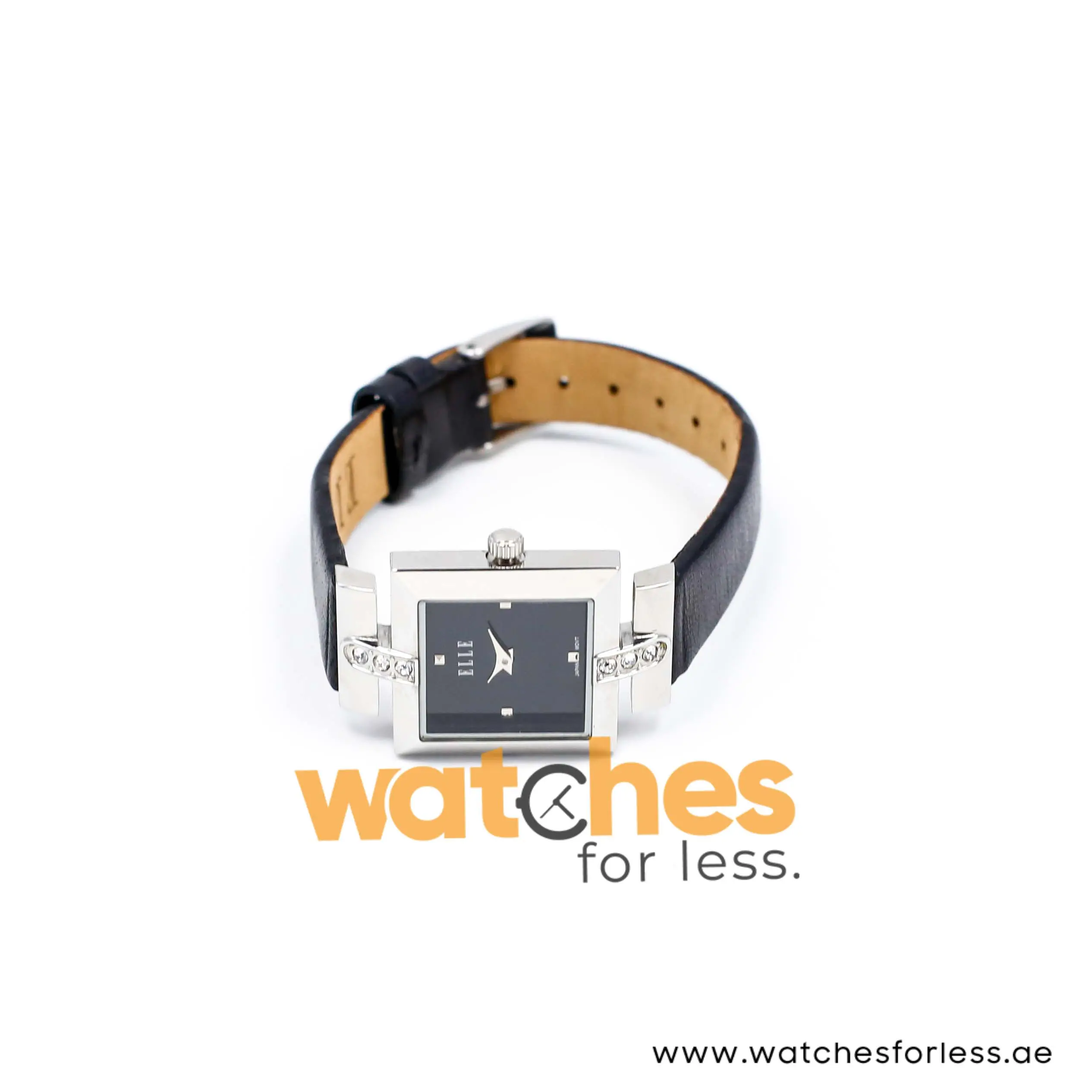 Elle Women’s Quartz Black Leather Strap Black Dial 25mm Watch EL20028S01