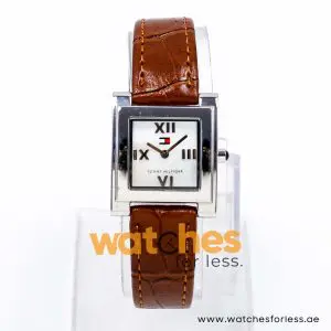 Tommy Hilfiger Women’s Quartz Brown Leather Strap Mother Of Pearl Dial 26mm Watch 1780448