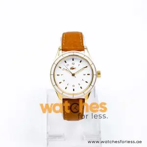 Lacoste Women’s Quartz Camel Brown Leather Strap White Dial 39mm Watch 2000742