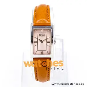 Hugo Boss Women’s Quartz Camel Brown Leather Strap Pink Dial 21mm Watch 1502176