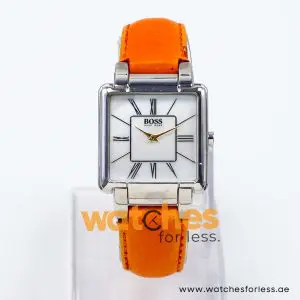 Hugo Boss Women’s Quartz Orange Leather Strap Mother Of Pearl Dial 31mm Watch 1502157/1