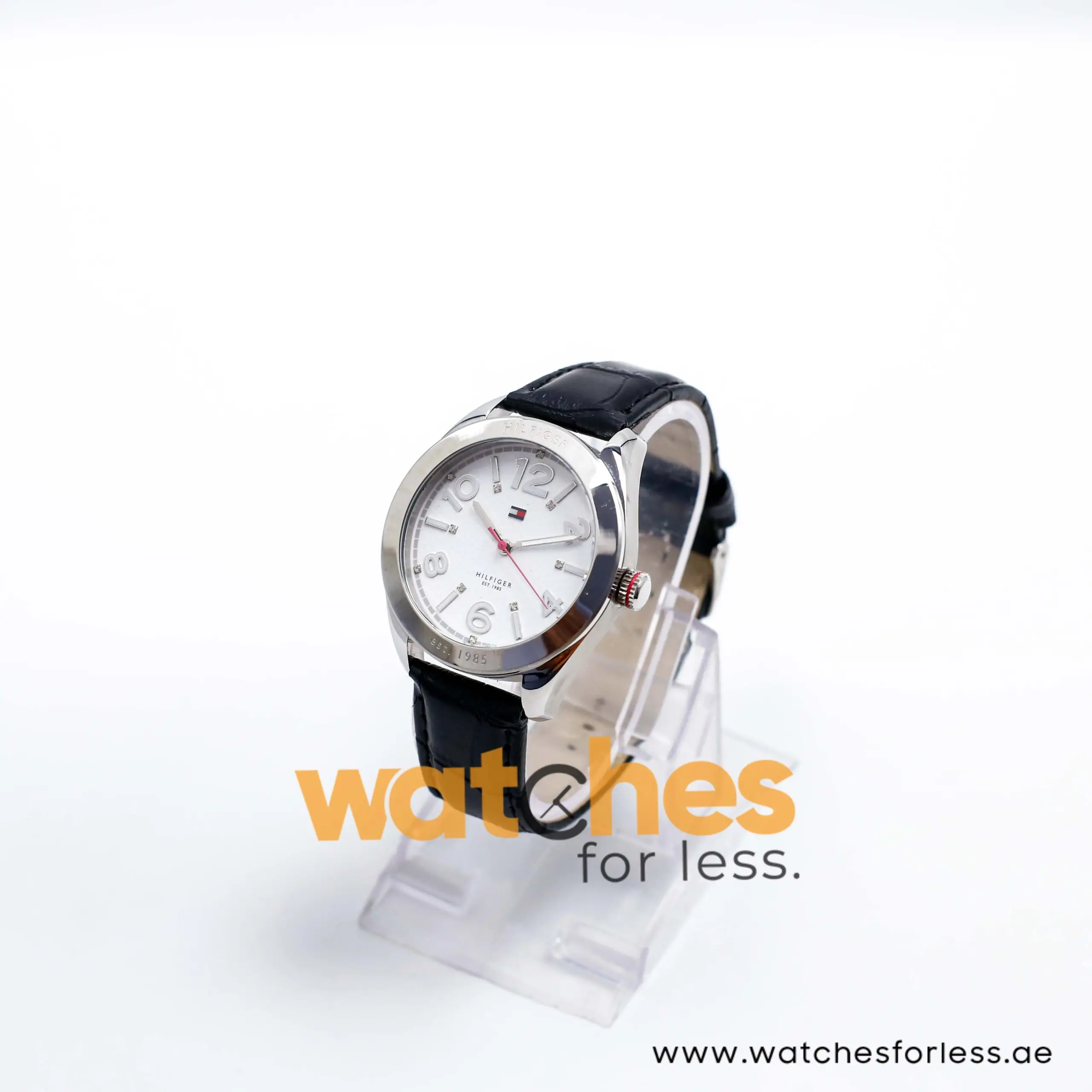Tommy Hilfiger Women’s Quartz Black Leather Strap White Dial 40mm Watch 1781256/4
