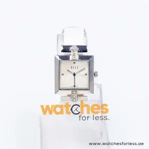 Elle Women’s Quartz White Leather Strap Silver Dial 25mm Watch EL20028S05C/1