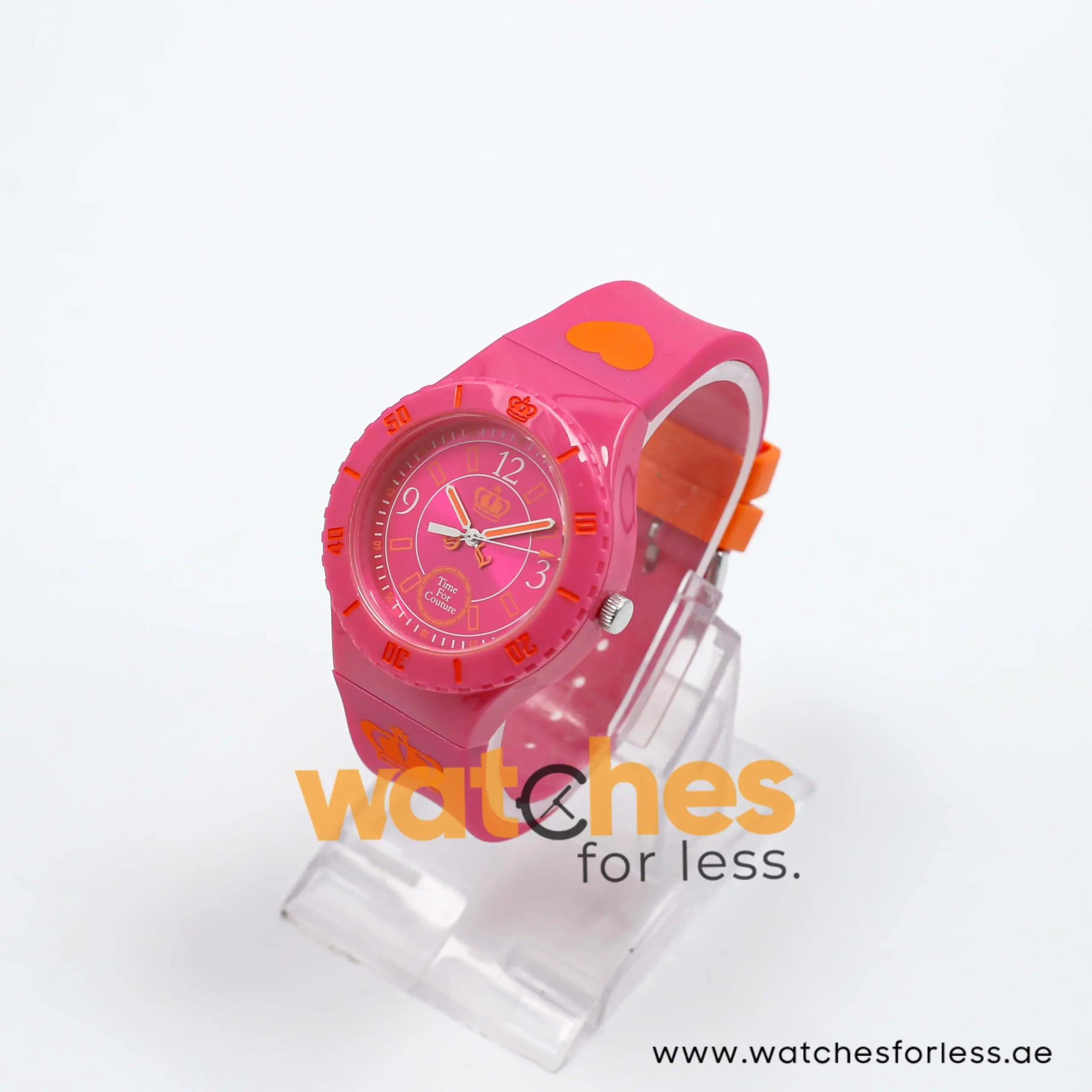 Juicy Couture Women’s Quartz Pink Silicone Strap Pink Dial 42mm Watch 1900826
