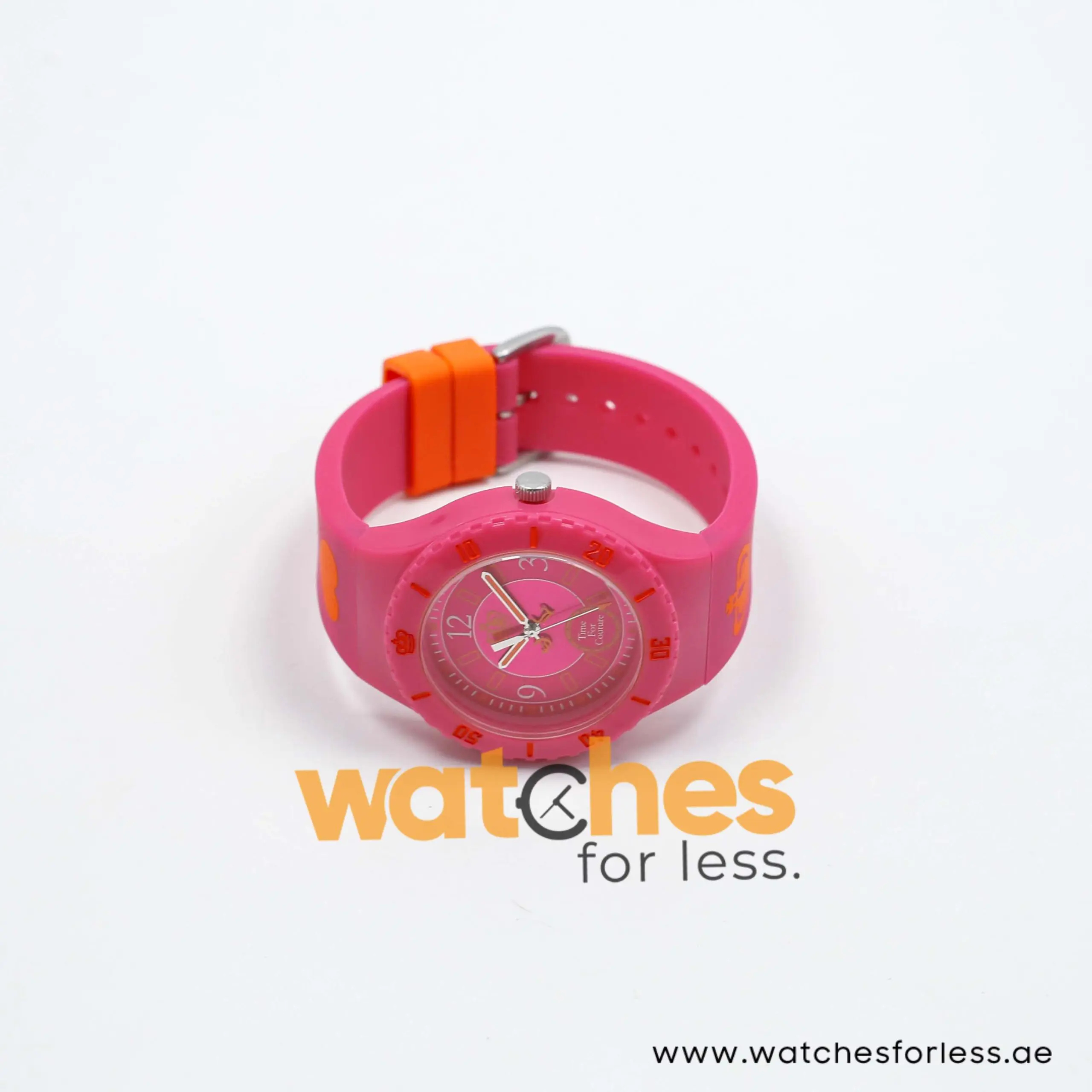 Juicy Couture Women’s Quartz Pink Silicone Strap Pink Dial 42mm Watch 1900826