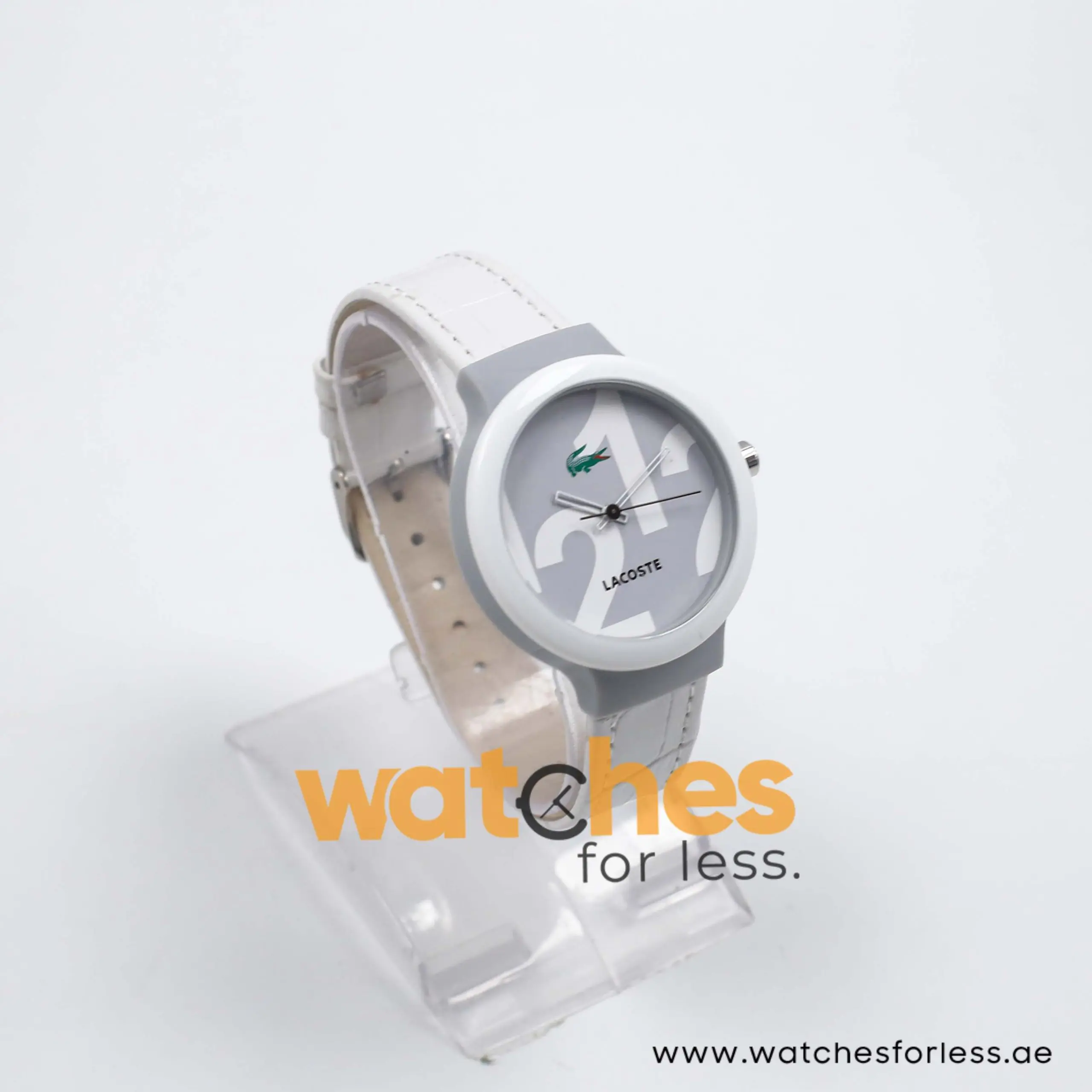 Lacoste Kids Quartz White Leather Strap White & Grey Dial 40mm Watch 2020012