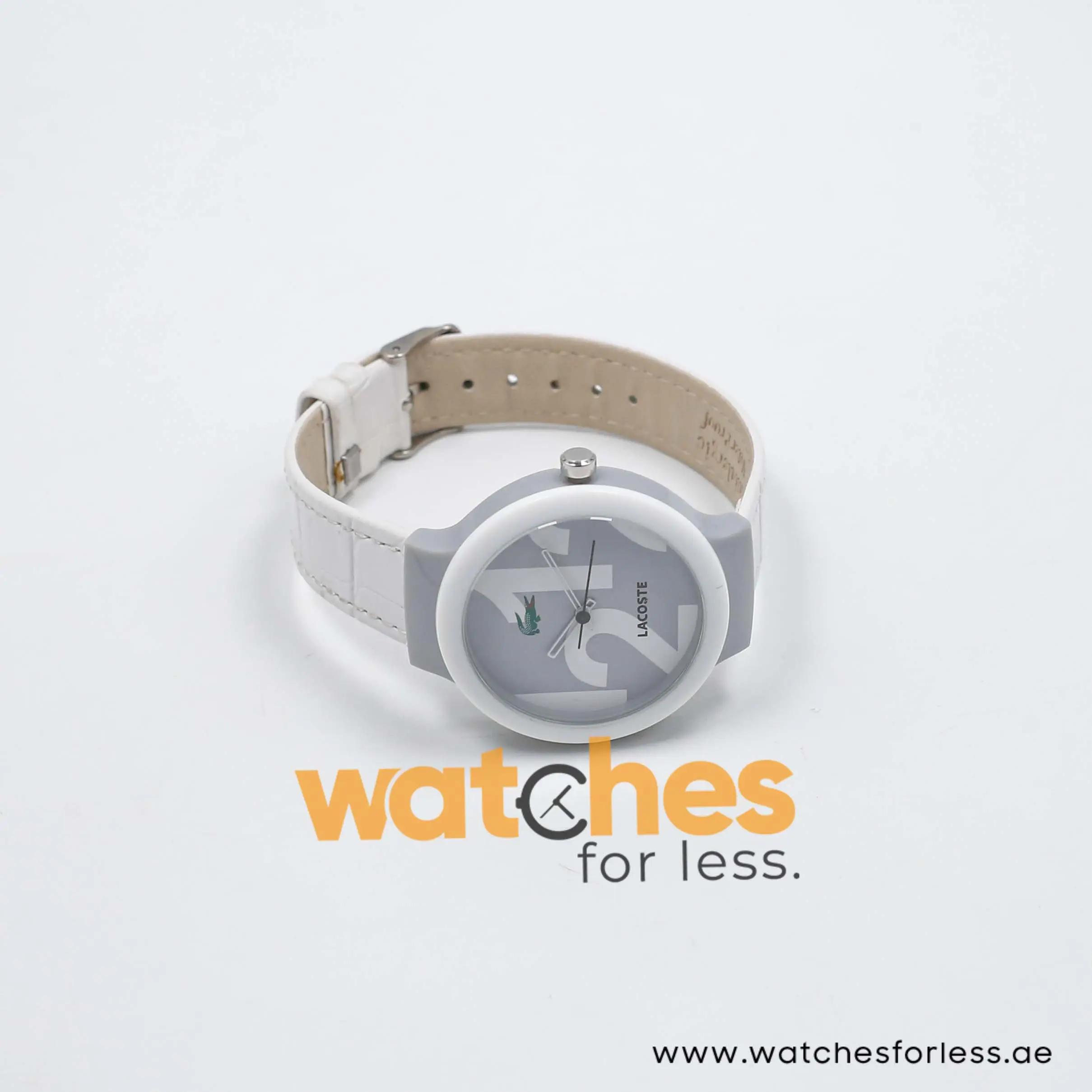 Lacoste Kids Quartz White Leather Strap White & Grey Dial 40mm Watch 2020012