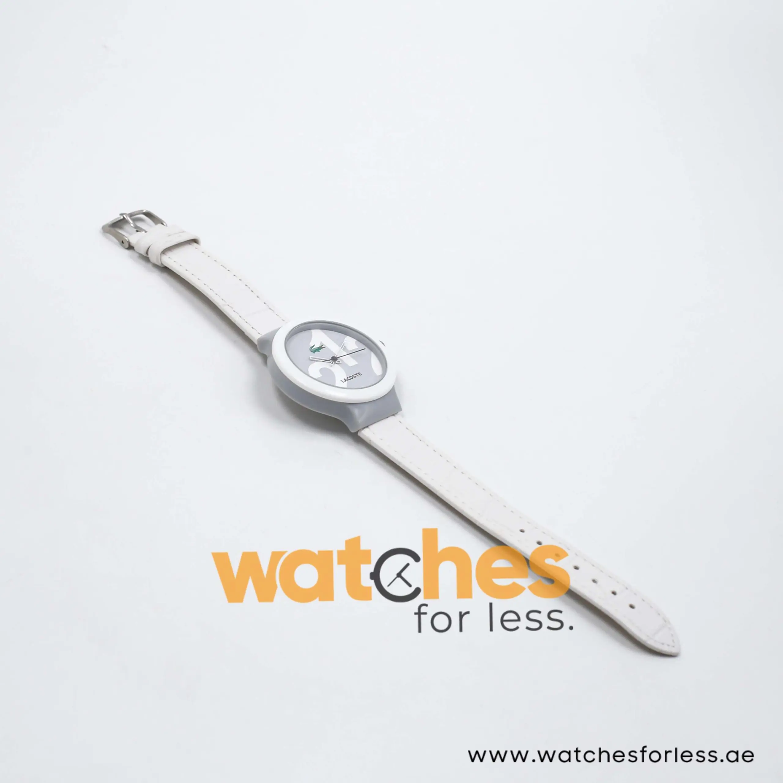 Lacoste Kids Quartz White Leather Strap White & Grey Dial 40mm Watch 2020012